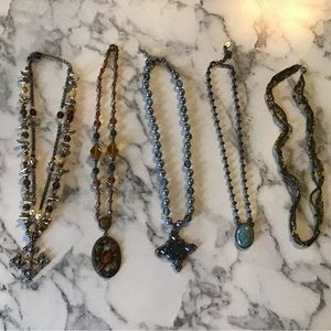 5 beaded necklaces vintage looking
